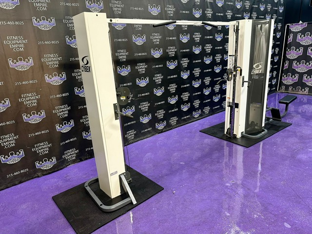 138981fe-b0c6-4379-9ae9-879674f2f555 Cybex Modular 3 Stack Dual Pulley Cable Crossover Jungle Gym w / Low Row & Pull-up