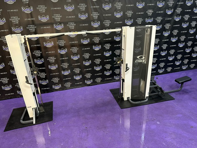 98c684f3-84ef-456c-9bbf-c5a2f289f8d9 Cybex Modular 3 Stack Dual Pulley Cable Crossover Jungle Gym w / Low Row & Pull-up