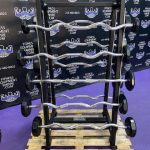 Troy Urethane 20-110 lb Ez Curl & Straight Bar Matching Set Package w / Hammer Strength Racks