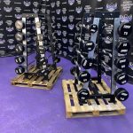 Troy Urethane 20-110 lb Ez Curl & Straight Bar Matching Set Package w / Hammer Strength Racks