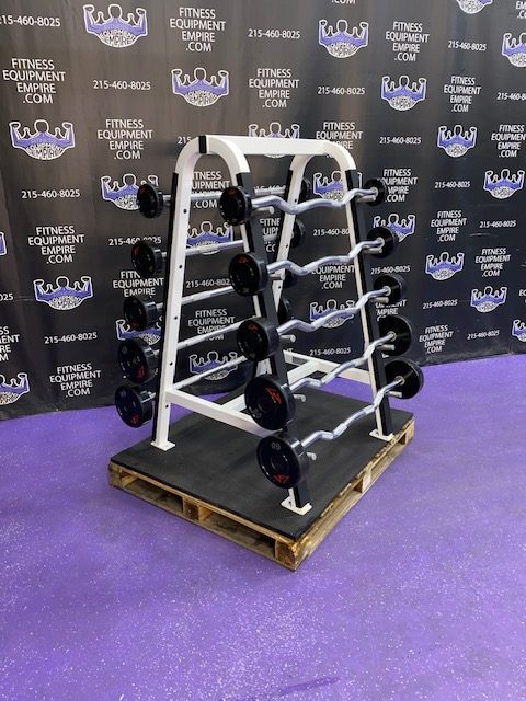 IMG_2678.jpg GP American Barbell URETHANE EZ curl & Straight Bar Set w / Cybex Rack