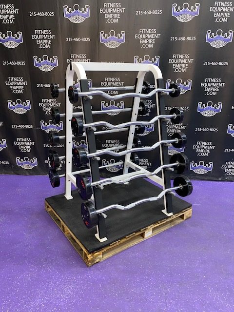 IMG_2679.jpg GP American Barbell URETHANE EZ curl & Straight Bar Set w / Cybex Rack