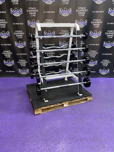 IMG_2680.jpg GP American Barbell URETHANE EZ curl & Straight Bar Set w / Cybex Rack