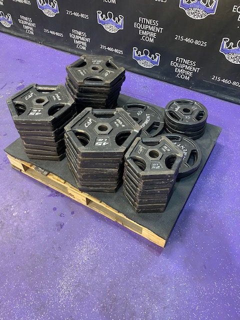 IMG_7864.jpg Lot of Iron Olympic Grip Plates 2055 lbs