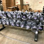 BRAND NEW Empire 12-Sided Prostyle Rubber Dumbbell Set 5-100 lbs. BRAND NEW Empire 12-Sided Prostyle Rubber Dumbbell Set 5-100 lbs.