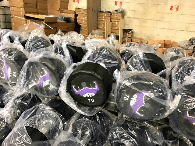 IMG_9483.jpg BRAND NEW Empire 12-Sided Prostyle Rubber Dumbbell Set 5-100 lbs.