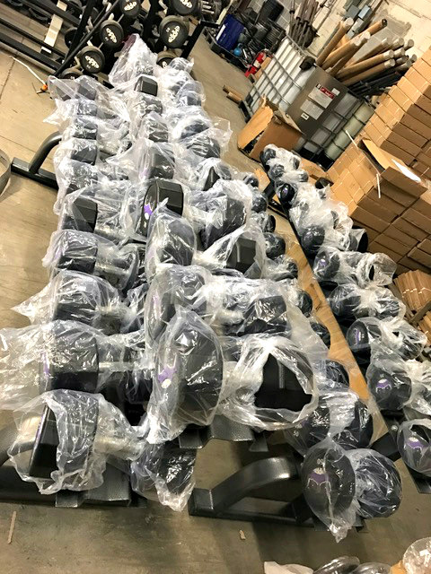 IMG_9485.jpg BRAND NEW Empire 12-Sided Prostyle Rubber Dumbbell Set 5-100 lbs.