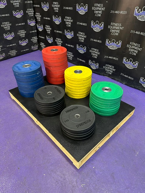 b8d9656f-0025-41f6-a952-b6405a0936db-1.jpg Hammer Strength Olympic Bumper Plate Lot