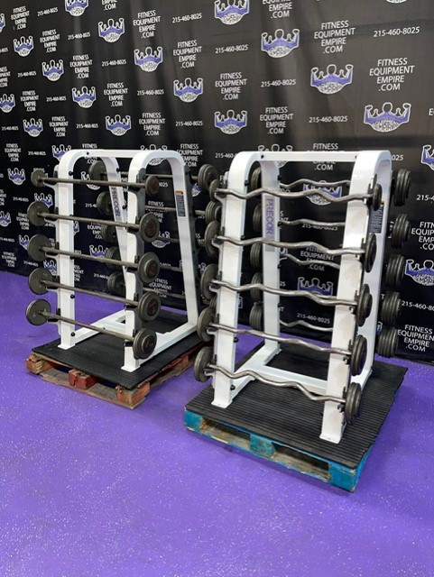 web10-2-8.jpg Ivanko 20-110 lb. EZ Curl & Straight Bar Package w/Precor Icarian Racks