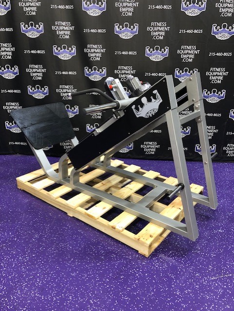 web10-23 BRAND NEW Empire 45 Degree Plate Loaded Linear Hack Squat – Platinum – LAST ONE IN STOCK
