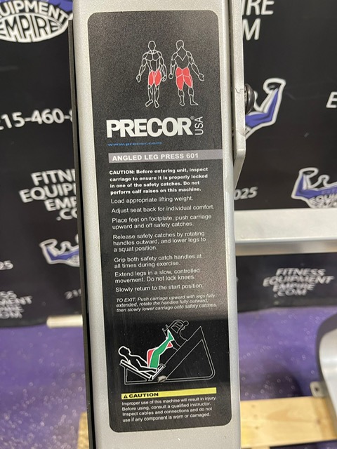 web13-12-1.jpg Precor Icarian 601 45 Degree Plate Loaded Linear Leg Press Extra Loading Horn