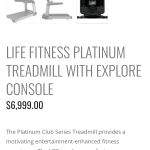 Life Fitness 95T Elevation Platinum Club Series Treadmills w/Explorer Consoles