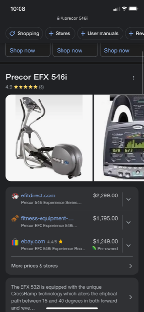 web22.png Precor 546i Ellipticals w/Adjustable CrossRamp – Surplus Priced to Sell