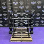 BRAND NEW Empire Rubber Fixed EZ Curl Bar Set 20-110 lbs. in 10’s w/Rack BRAND NEW Empire Rubber Fixed EZ Curl Bar Set 20-110 lbs. in 10’s w/Rack