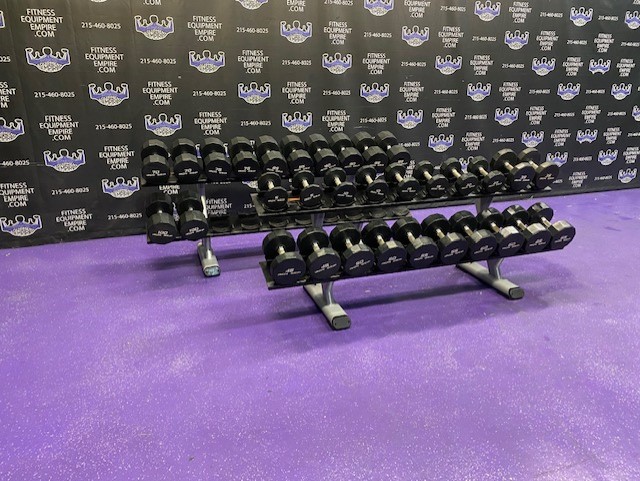 web33-4-1.jpg Iron Grip Urethane Dumbbell Set w/Increments from 5-100 lbs. – Beautiful Condition