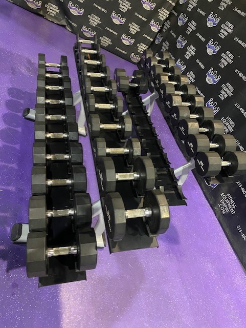 web37-4-3.jpg Iron Grip Urethane Dumbbell Set w/Increments from 5-100 lbs. – Beautiful Condition