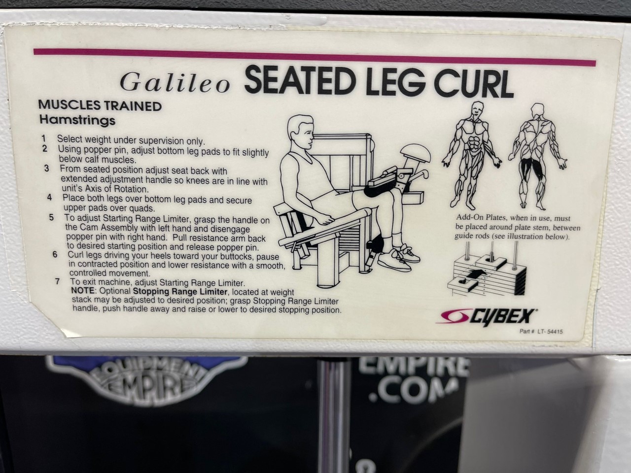 web44 Cybex Galileo Seated Leg Curl w/400 lb. Stack – Hardcore