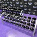 TAG Rubber Round 5-120 lb. Dumbbell Set w/3 Racks
