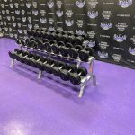 Troy Rubber Covered Prostyle 5-50 lb. Dumbbell Set w/Matching Racks