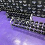 TAG Rubber Round 5-120 lb. Dumbbell Set w/3 Racks