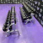 Troy Rubber Covered Prostyle 5-50 lb. Dumbbell Set w/Matching Racks