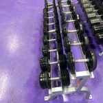 Troy Rubber Covered Prostyle 5-50 lb. Dumbbell Set w/Matching Racks