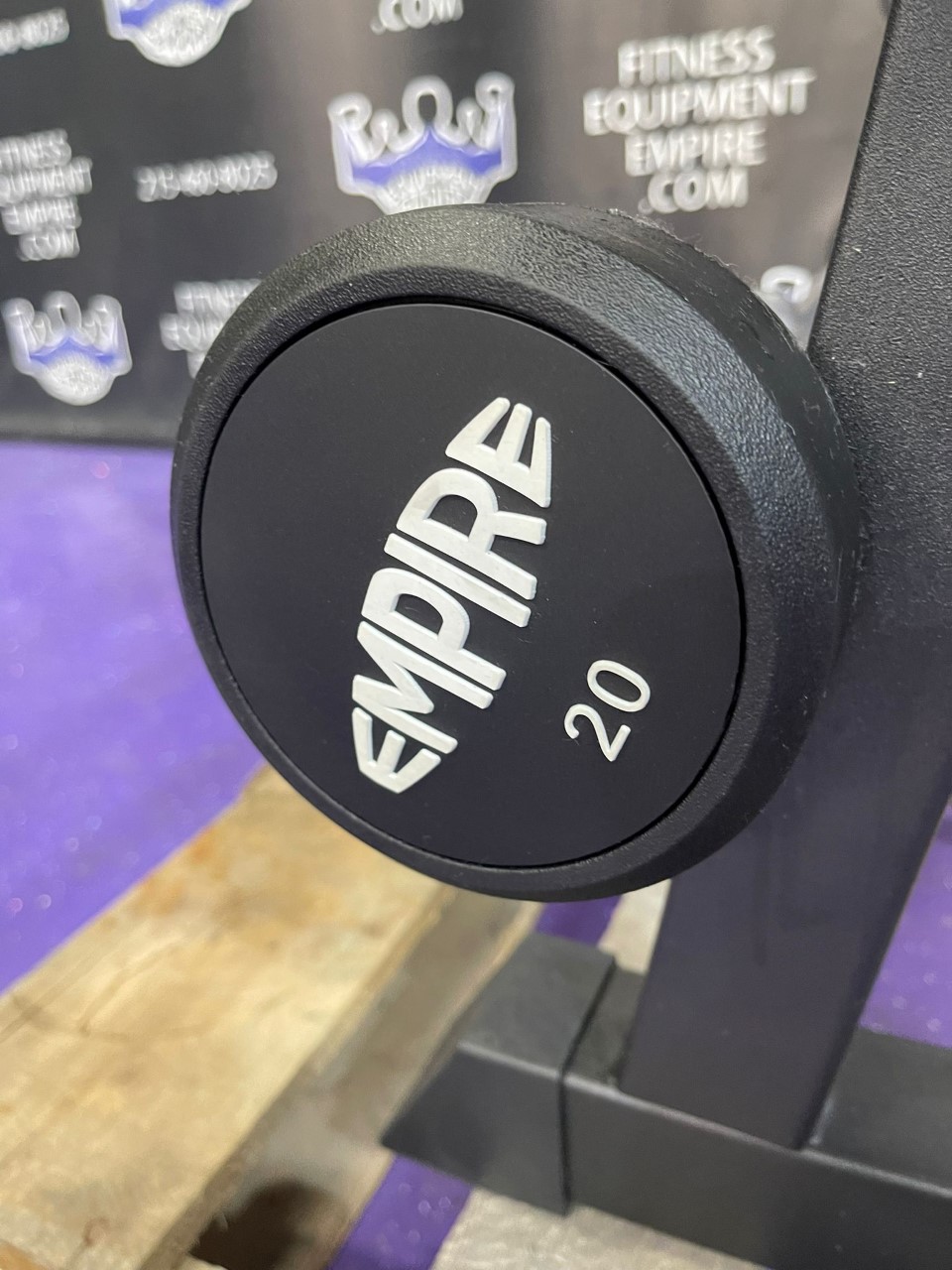 web68-2-1.jpg BRAND NEW Empire Rubber Fixed EZ Curl Bar Set 20-110 lbs. in 10’s w/Rack