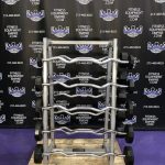 Iron Grip Urethane 20-110 lb. EZ Curl Bar Set w/Hammer Strength Rack