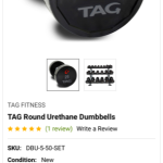 TAG URETHANE 5-50 lb. Dumbbell Set w/Precor Rack – CLEAN TAG URETHANE 5-50 lb. Dumbbell Set w/Precor Rack – CLEAN