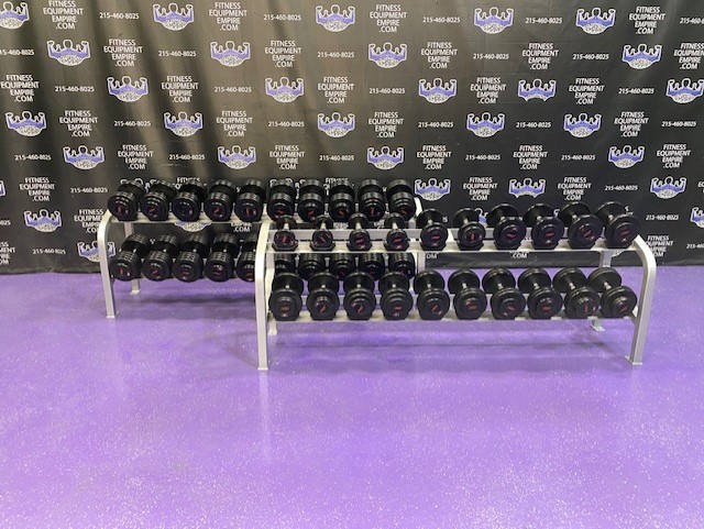 web8-24-3.jpg GP Urethane 5-100 lb. Prostyle Dumbbell Set w/Cybex Pro Racks